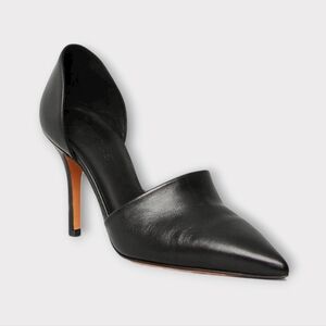 Vince Black Leather D'Orsey Heels